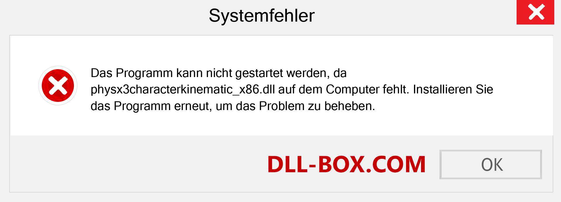 physx3characterkinematic_x86.dll-Datei fehlt?. Download für Windows 7, 8, 10 - Fix physx3characterkinematic_x86 dll Missing Error unter Windows, Fotos, Bildern