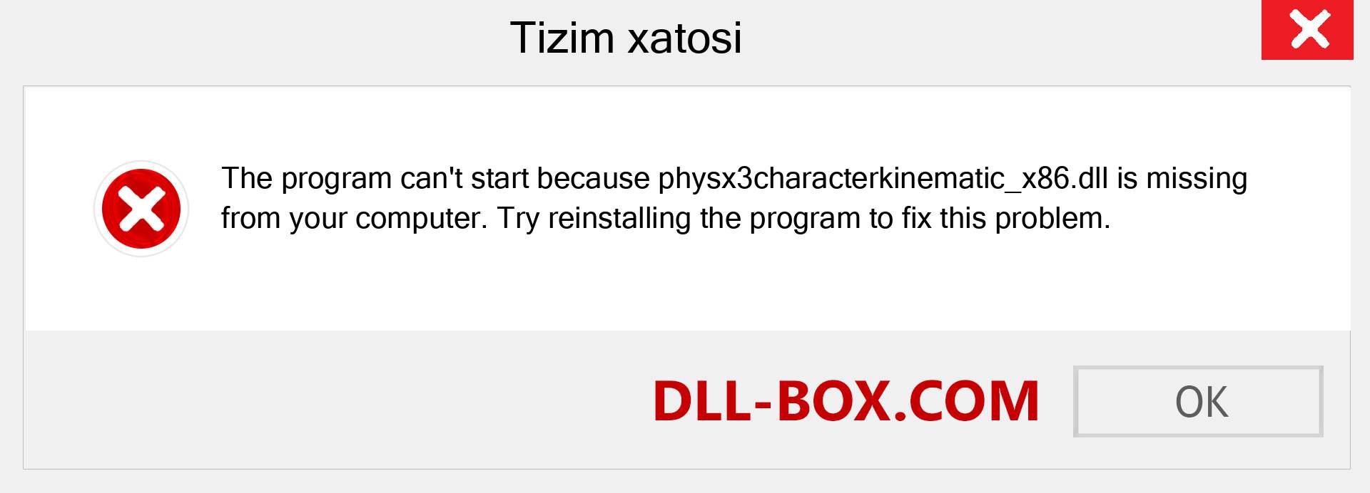 physx3characterkinematic_x86.dll fayli yo'qolganmi?. Windows 7, 8, 10 uchun yuklab olish - Windowsda physx3characterkinematic_x86 dll etishmayotgan xatoni tuzating, rasmlar, rasmlar